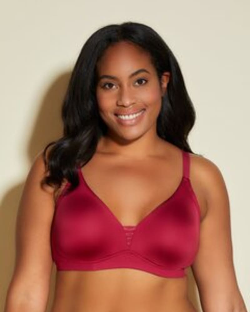 Front of a model wearing a size 1X Helena Bralette in Deep Ruby by Cosabella. | dia_product_style_image_id:253583
